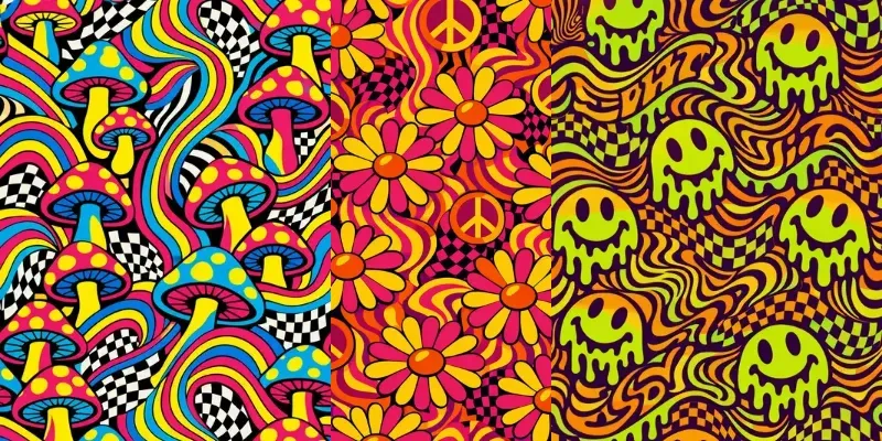 Psychedelic Groovy 70s Floral Patterns generated by undefined