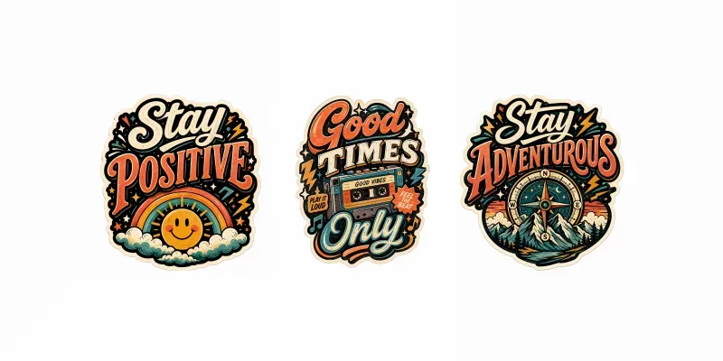Retro Typography Sticker Pack Generator generated by undefined