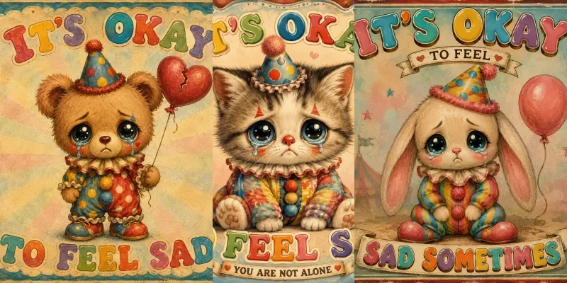 Sad Clown Bigeyes Posters generated by undefined