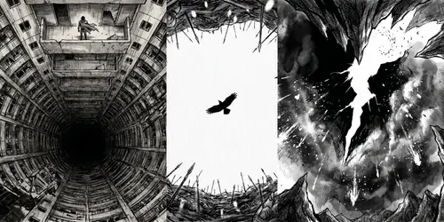The 90degree Dark Fantasy Manga Engines generated by gemini-image