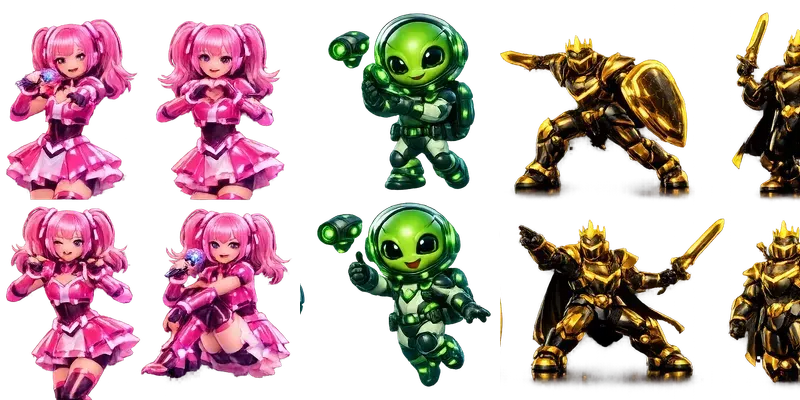 Neon 3D Mascot Multi Pose Generator generated by undefined