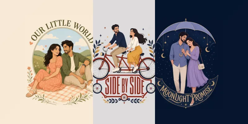 Cartoon Couple Title Designs
