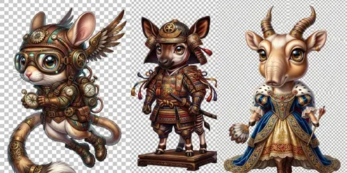 Chibi Warrior Characters generated by gemini-image