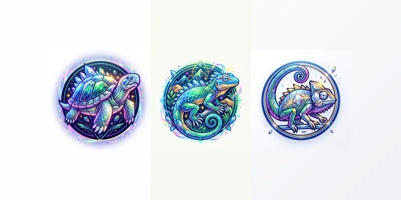 Neon Crystal Reptile Emblems generated by undefined