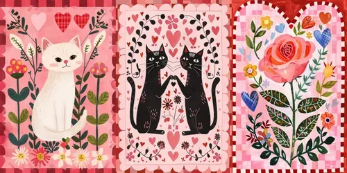 Cute Bright Painted Valentines Cards generated by midjourney
