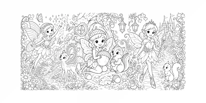 Enchanted Forest Fairy Coloring Books generated by undefined