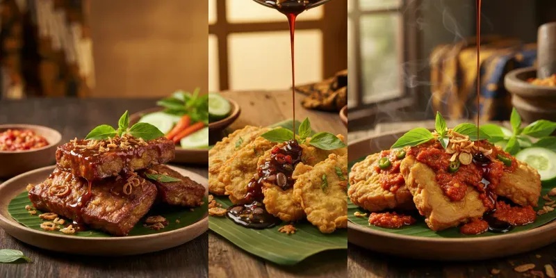 Indonesian Tahu Tempe Dishes Photos generated by undefined