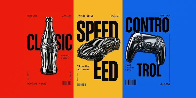 Luxury Chrome Editorial Posters generated by undefined