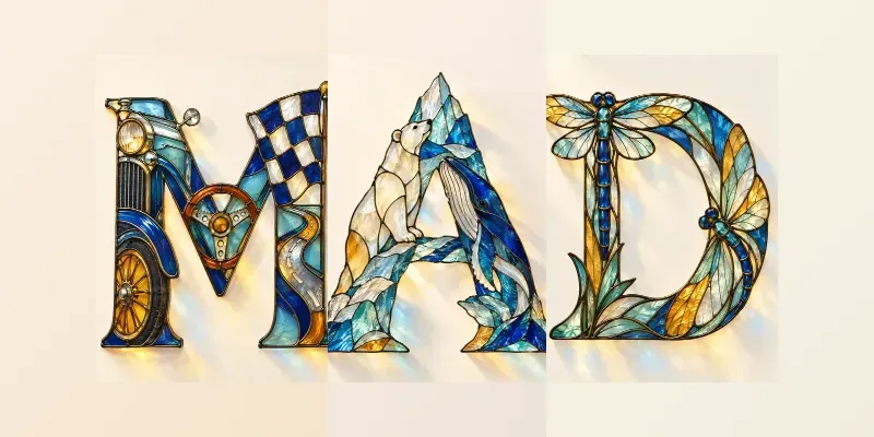 Stained Glass Monogram Art Prints