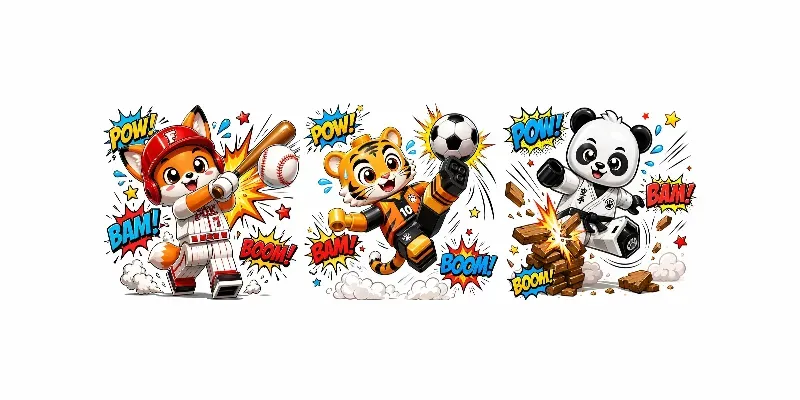 Lego Cute Action Mascots generated by undefined