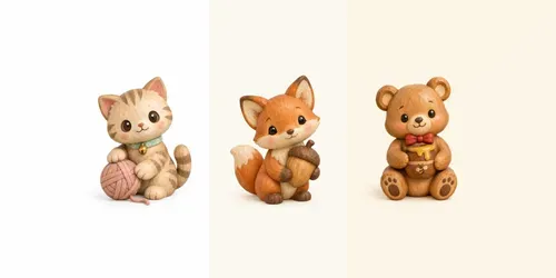 Chunky Handcarved Wooden Toy Cliparts generated by chatgpt-image