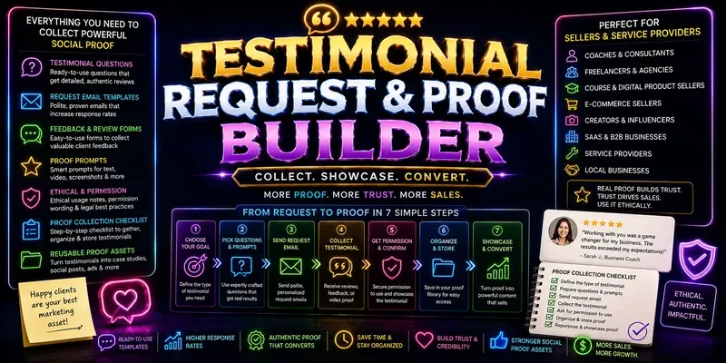 Testimonial Request Proof Builder generated by undefined