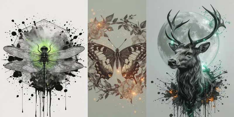 Ethereal Glowing Animal Art generated by undefined