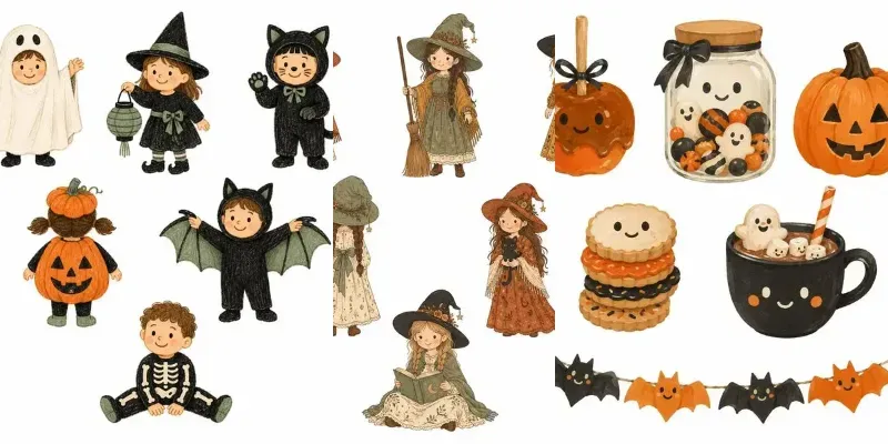 Cute Halloween Kids Clipart Etsy Ready generated by undefined
