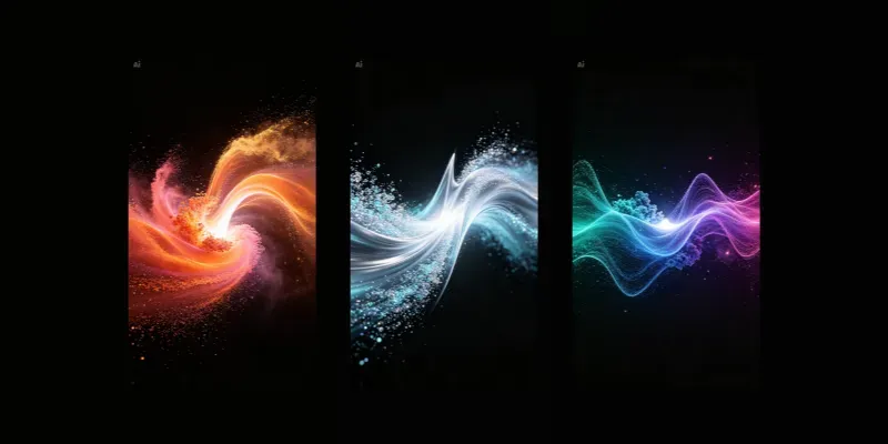 Glowing Particle Wave Art