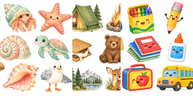 Cute Colored Pencil Clipart Any Themes