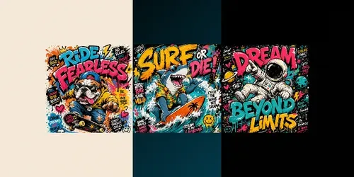 Bold Graffiti Character Posters generated by chatgpt-image