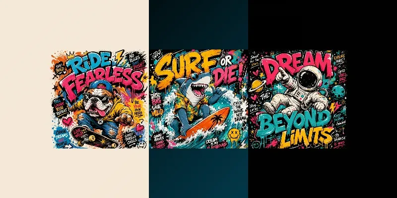 Bold Graffiti Character Posters generated by undefined