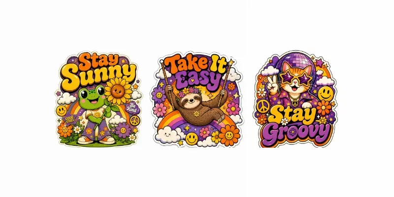 Groovy Mascot Sticker Collections generated by undefined