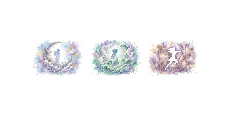 Dreamy Name Silhouette Watercolor Art generated by undefined