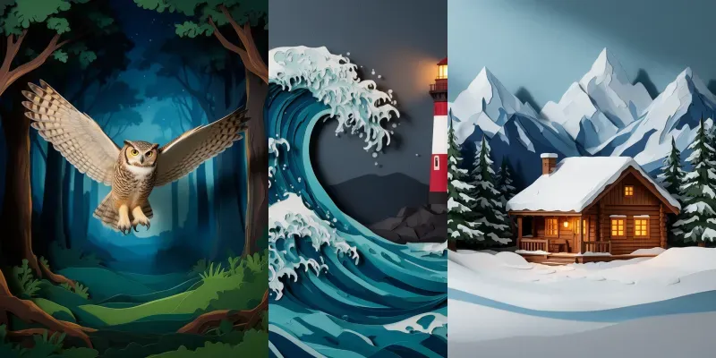 3D Layered Papercut Craft Art generated by undefined