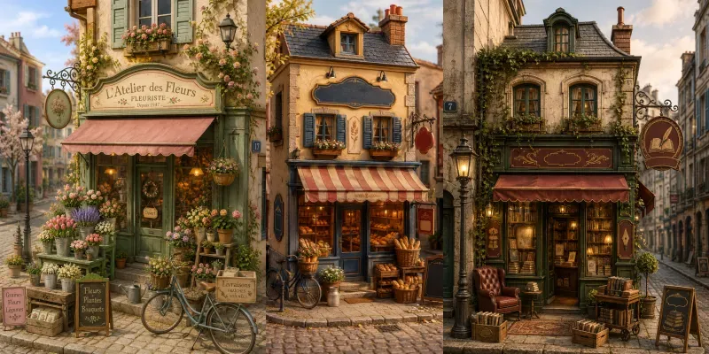 3D Vintage Shopfront Dioramas generated by undefined