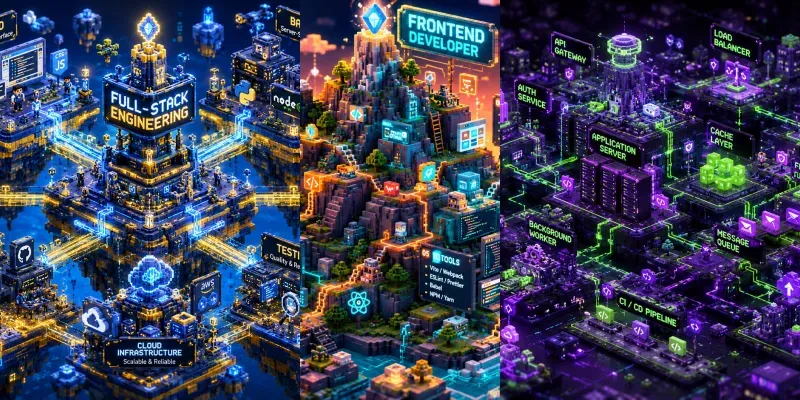 3D Voxel Web Tech Roadmap Assets generated by undefined