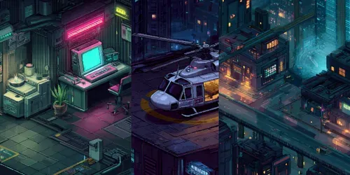 32bit Cybernoir Pixel Studios generated by midjourney