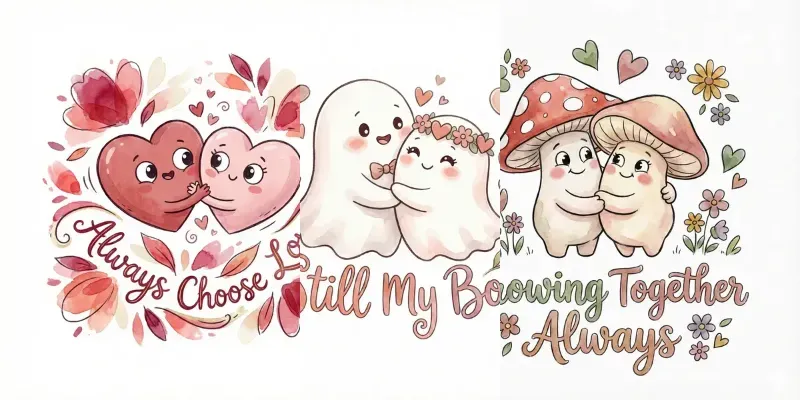 Valentine Mascot Couples Tshirt Art generated by undefined