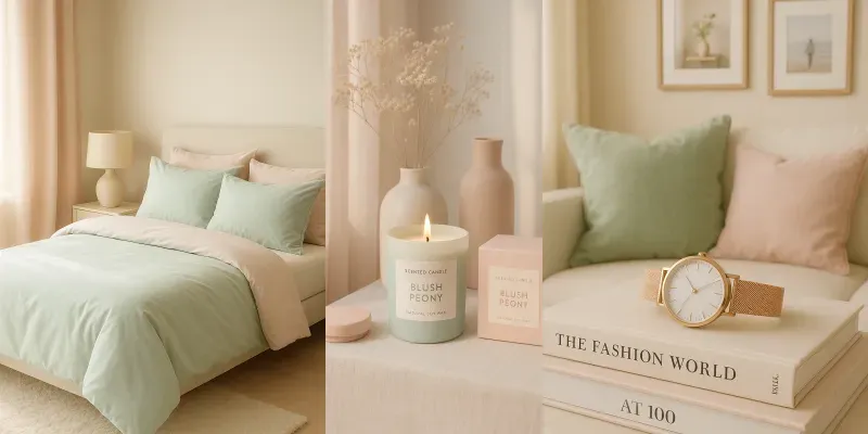 Soft Pastel Product Room Scenes generated by undefined