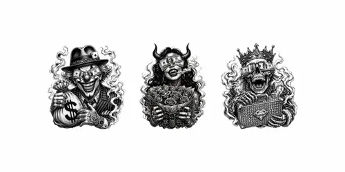 Luxury Greed Tattoo Flash Packs generated by chatgpt-image
