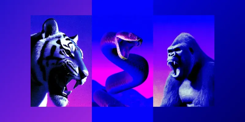 Purple Glow Animal Portraits generated by undefined