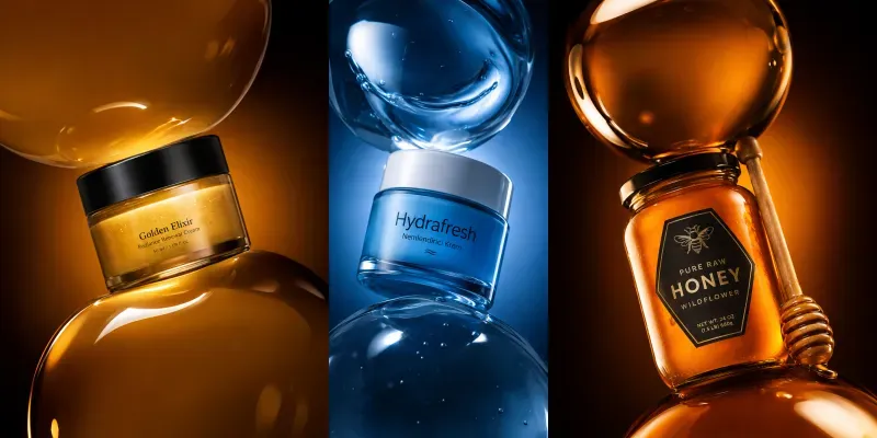 Luxury Floating Glass Product Mockups generated by undefined