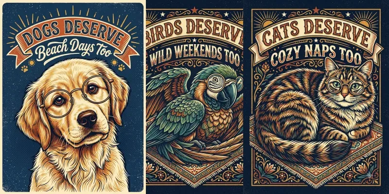 Vintage Vibes Animal Adventure Posters generated by undefined