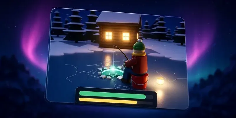 3D Cozy Ice Fishing Cabin Game