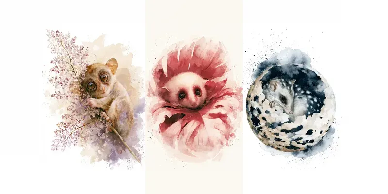 Storybook Watercolor Wildlife Art generated by undefined