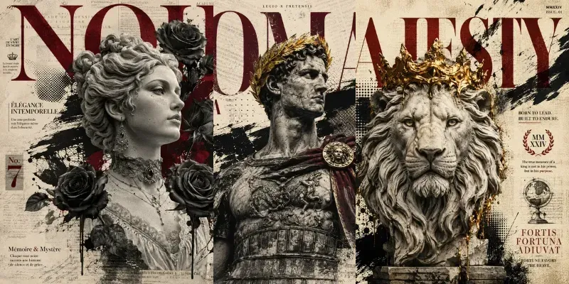 Modern Editorial Collage Posters Kits generated by undefined