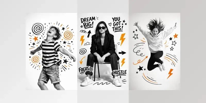 Stylish Action Portrait Creations generated by undefined