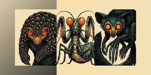 Stylized Animal Ink Poster Art generated by gemini-image