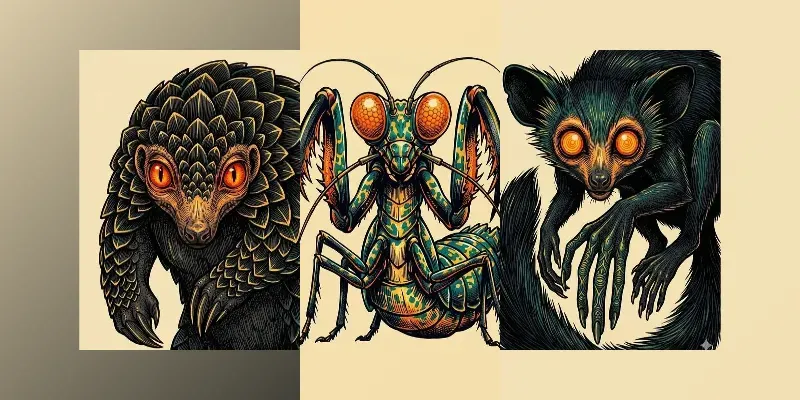 Stylized Animal Ink Poster Art generated by undefined