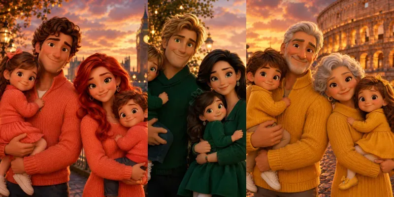 3D Family Portrait Art generated by undefined