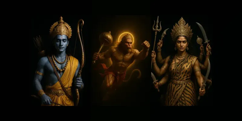 Divine Hindu God Portraits generated by undefined