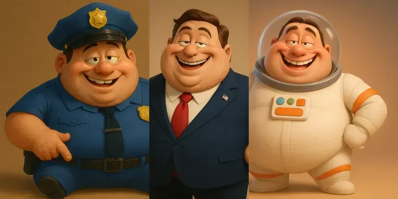 Funny Chubby Pixar Characters generated by undefined