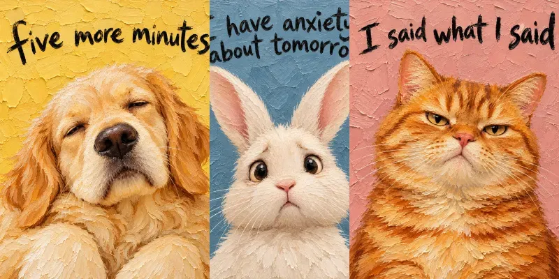 Funny Textured Animal Art