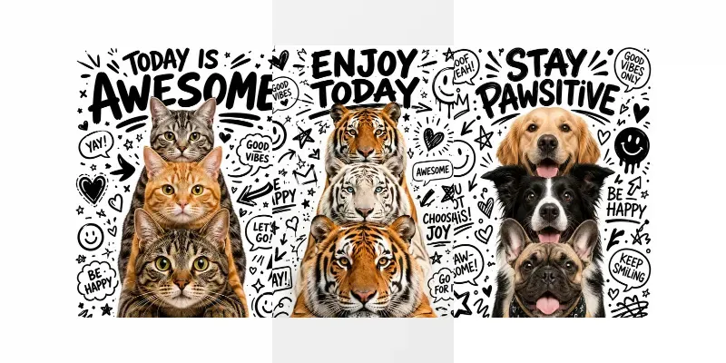 Cute Animal Doodle Posters Sets generated by undefined