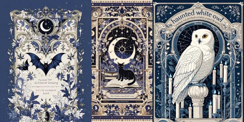 Dark Fantasy Halloween Tarot Cards generated by undefined