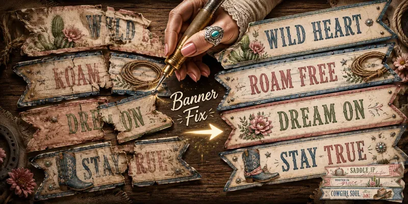 Western Decorative Word Banner Strips generated by undefined
