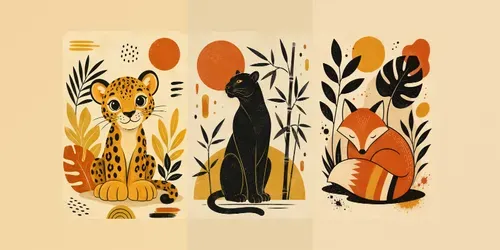 Retro Jungle Animal Art generated by chatgpt-image