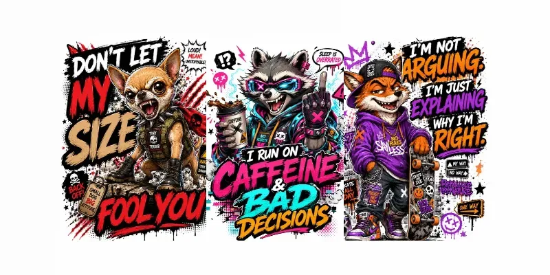 Savage Cartoon Mascot T Shirt Designs generated by undefined