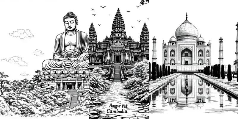 Whiteboard World Travel Coloring